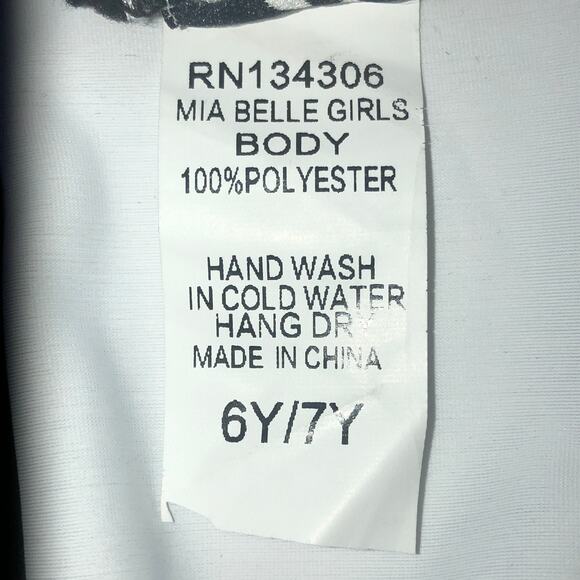 Mia Belle Girls Swan Swim Top - Size 6Y/7Y - Picture 4 of 5